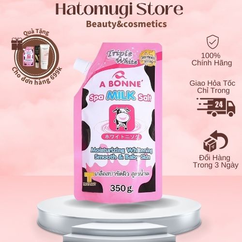 Muối tắm sữa bò tẩy tế bào chết A Bonne Spa Milk Salt 350g Thái Lan - Hatomugi Store
