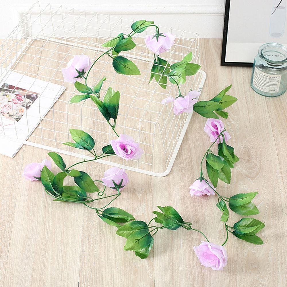 Dây Hoa Hồng Giả Trang Trí 2.4m 8 Màu