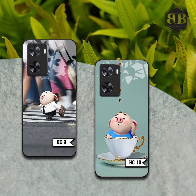 Ốp lưng kính cường lực Oppo A57 2022 heo con