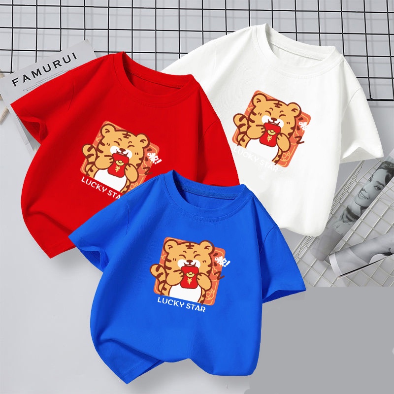 NRVP Áo thun tay ngắn cổ tròn in họa tiết hoạt hình thời trang cho bé 2-11 tuổi 2022