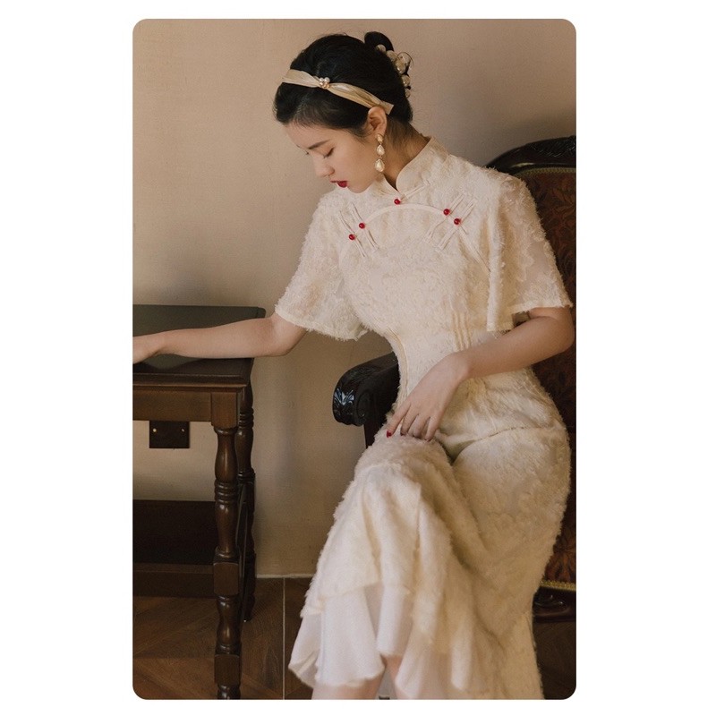 Sườn xám tiểu thư váy cổ điển vintage