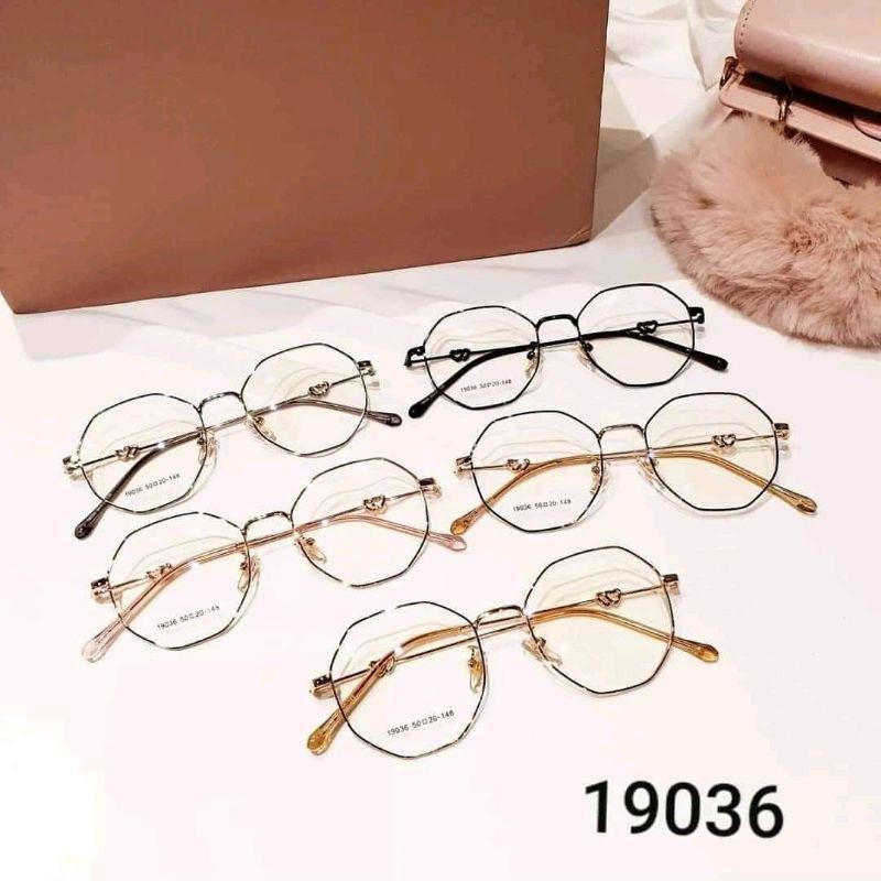 Kính mắt lục giác kim loại 1L9036B thời trang nhiều màu