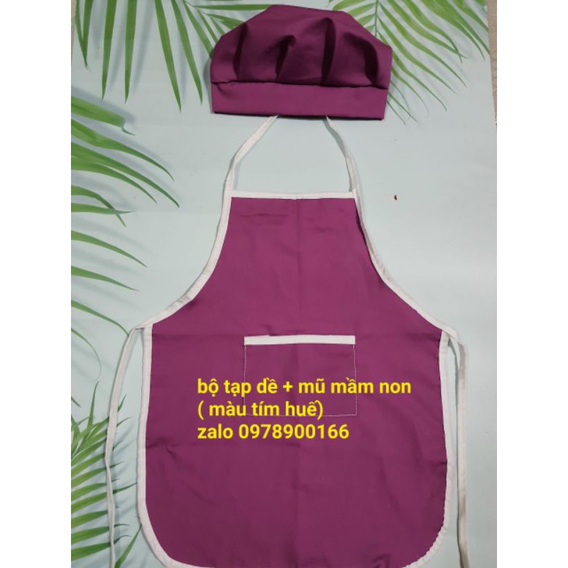 (MẪU SALE)  set 10 bộ tạp dề +mũ cho bé