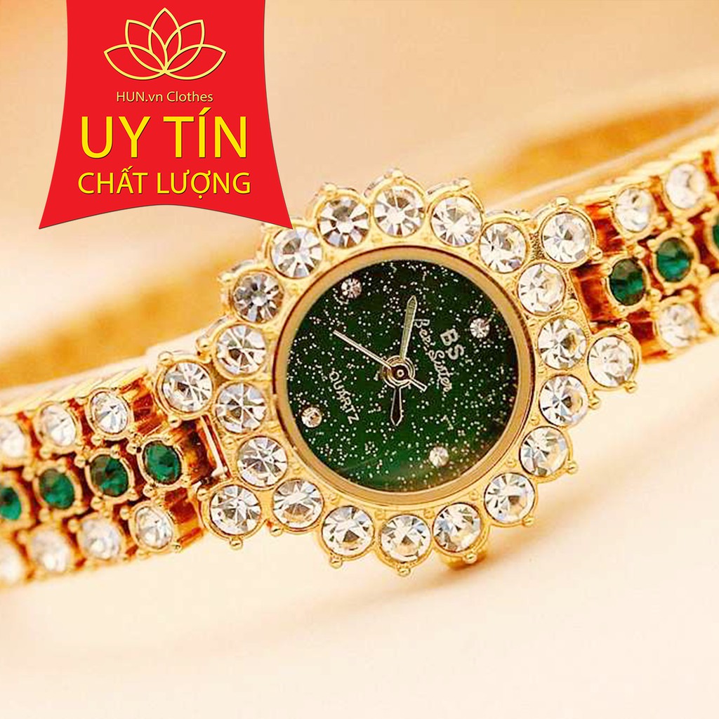 Đồng hồ nữ Bee Sister Korea viền đá xoay + tặng lắc tay cao cấp và pin cao cấp | BigBuy360 - bigbuy360.vn