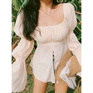 ÁO PEPLUM CỔ U XẺ (KÈM VIDEO HÌNH THẬT)