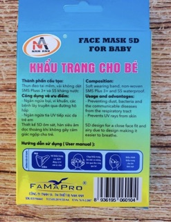 Khẩu trang 5D em bé Nam Anh