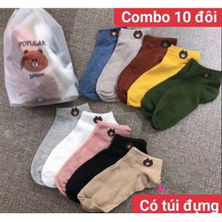 set 10 đôi tất gấu siêu cute