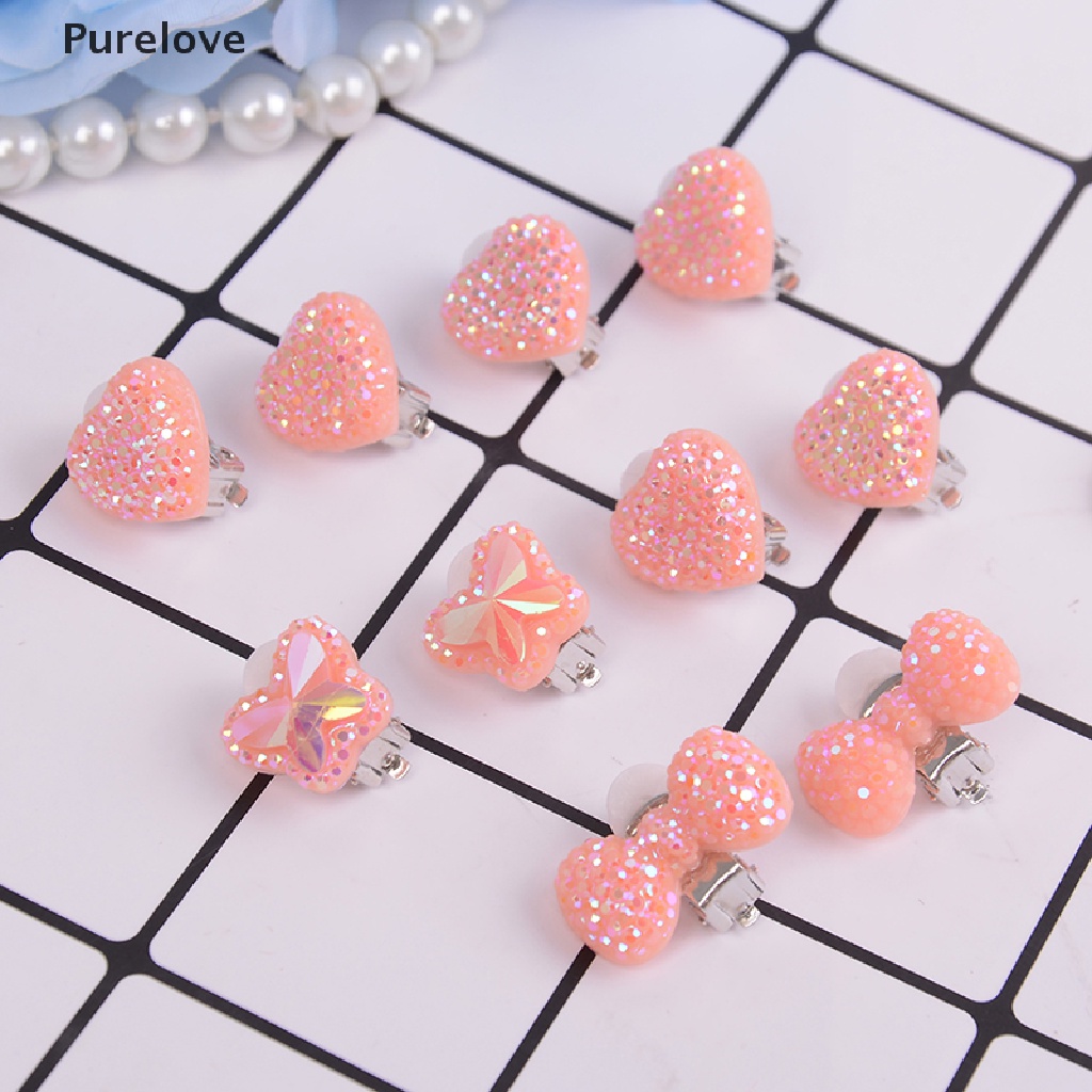 (Purelove) Khuyên Tai Nhựa resin / Nơ / Bướm Dễ Thương Cho Bé Gái Bán Chạy