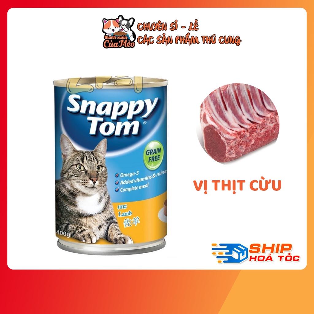 Pate Snappy Tom Cao Cấp Dành Cho Mèo - 1 Lon 400G - Nhiều Vị
