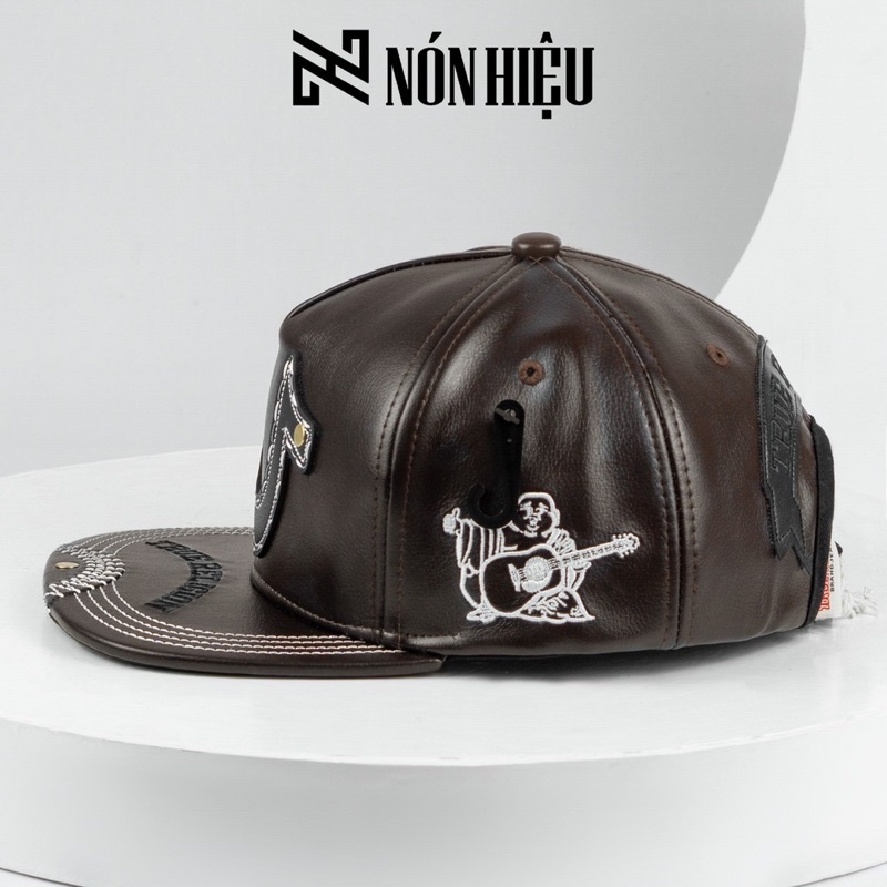 Nón Ông địa Snapback Da MADE IN USA Full Tem Mark hãng