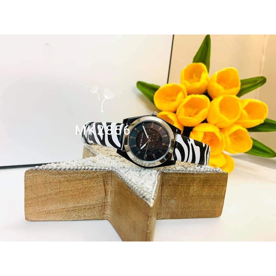 Đồng hồ nữ michael kors mk2856 dây da hoa văn ngựa vằn size 39mm