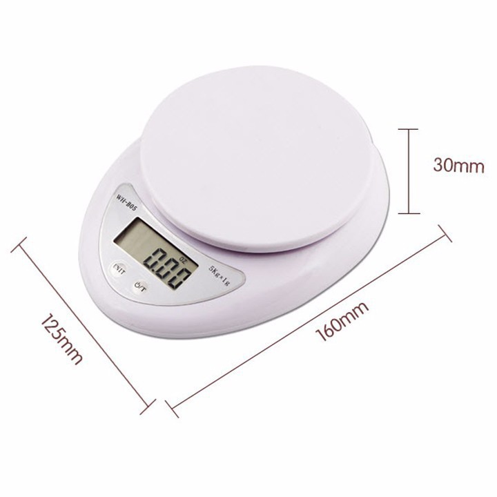 Cân Tiểu Ly 5 Kg Electronic Kitchen Scale – cân thực phẩm gia vị nhà bếp tiện dụng