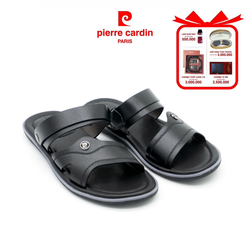 Sandal nam Pierre Cardin da thật cao cấp phối hợp dép nam sang trọng lịch lãm - PCMFWL 128