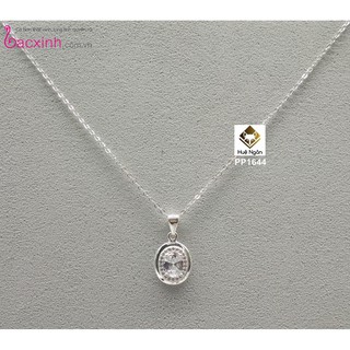 Dây chuyền bạc Ý 925 Bạc xinh Huệ Ngân - Hình oval đẹp PP1644