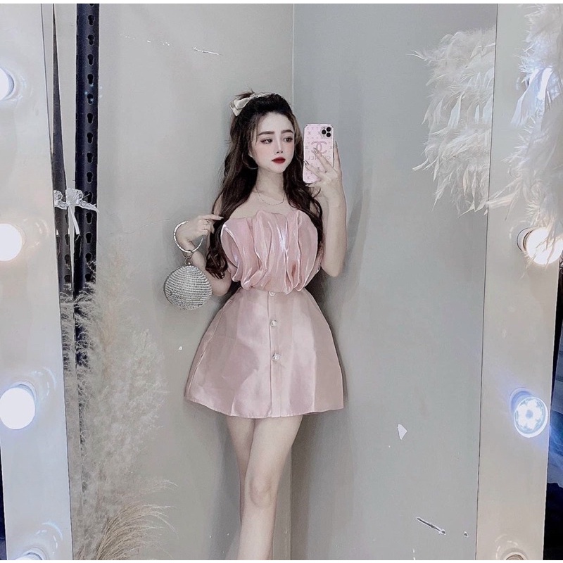 Váy Tafta Pha Bèo Ngực Mã TK5