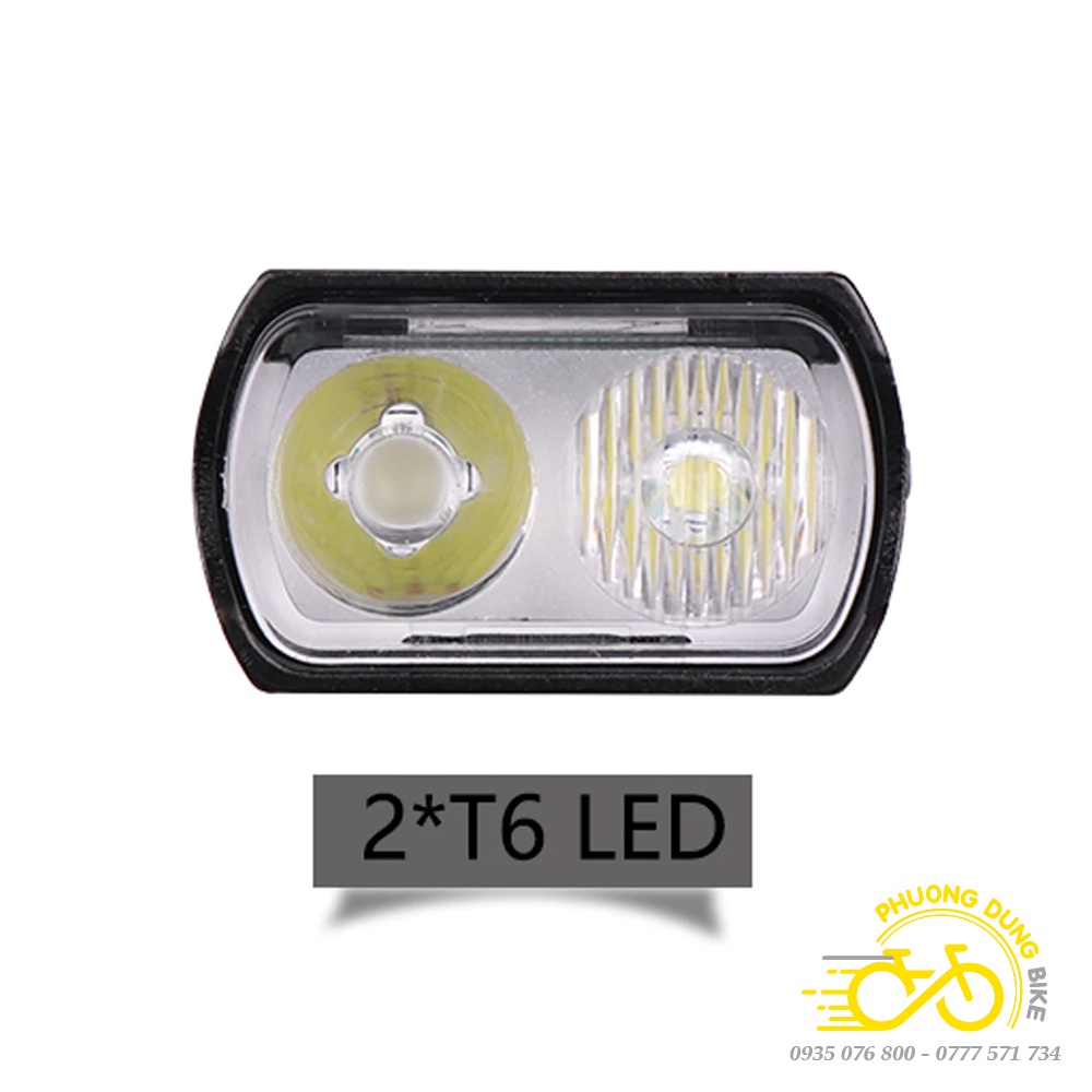 Đèn pha xe đạp 2 bóng T6 BIKE LIGHT 800LM 1000mAh