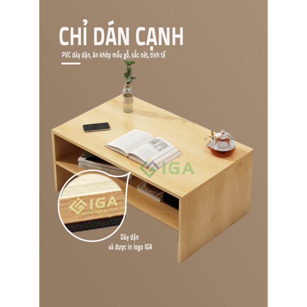 Bàn Trà Đa Năng IGA  2 Tầng Sử Dụng Làm Bàn Học Bàn Trang Điểm Ngồi Bệt Phong Cách Độc Lạ - GP147