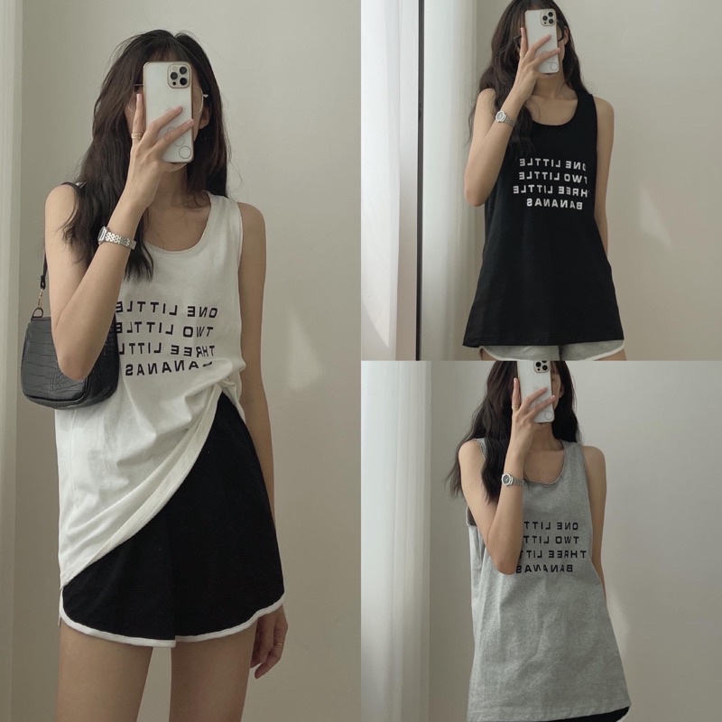[Ảnh thật/Video]Set bộ tanktop thể thao Linda năng động trẻ trung Set áo tanktop kèm quần bo viền