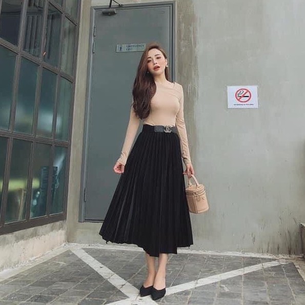 Chân váy xếp ly dáng dài siêu xinh | BigBuy360 - bigbuy360.vn