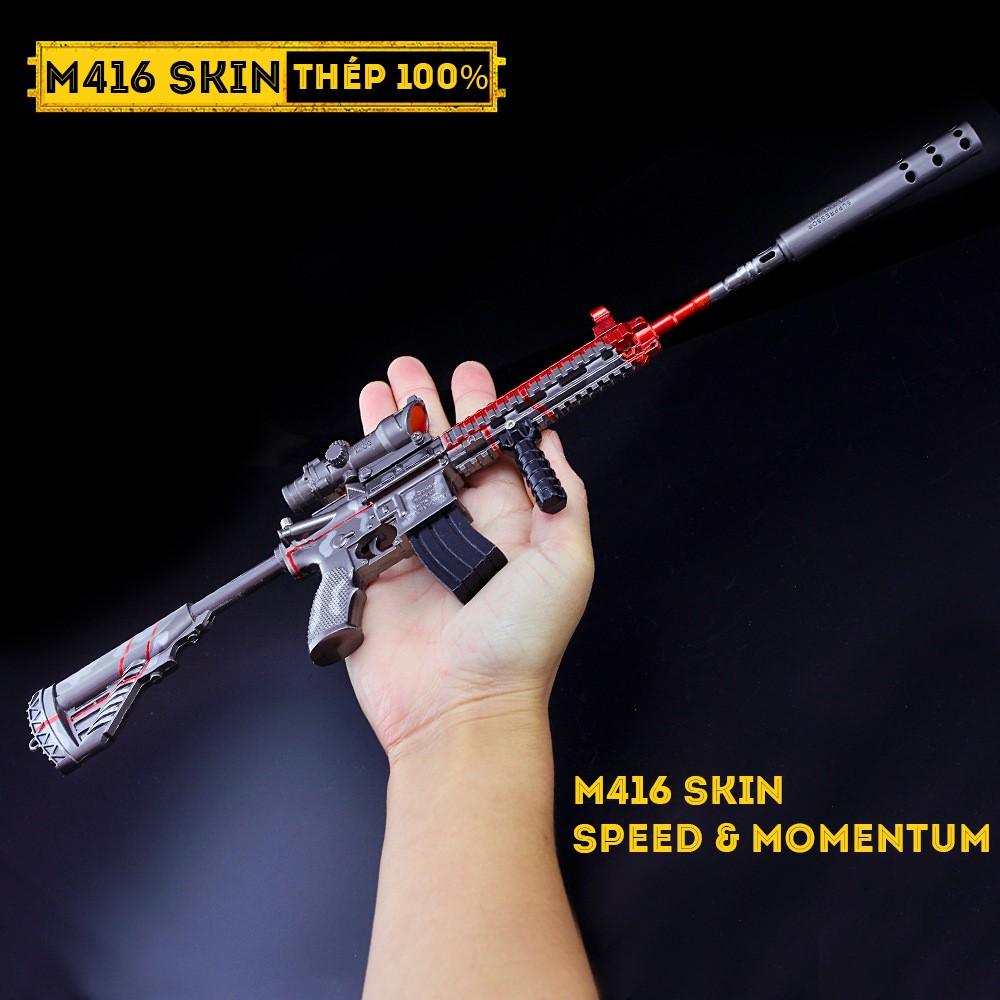 Mô Hình PUBG M416 Skin Thỏ Hồng Full Phụ Kiện Bản To Tặng Kèm Kệ Trưng Bày