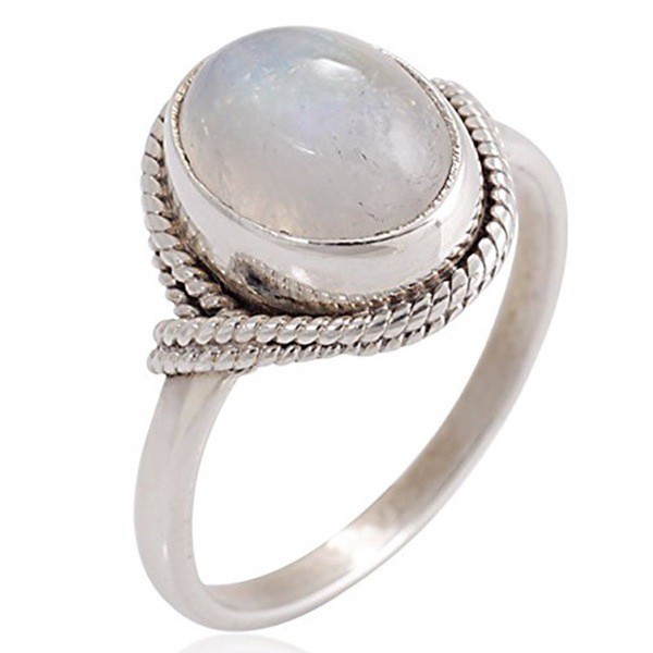 Nhẫn Đeo Tay Kim Loại Khảm Đá Retro Cho Nữ