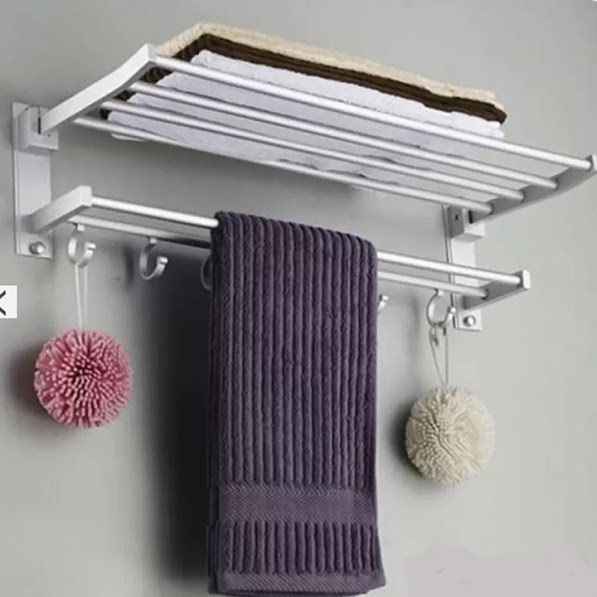 * Giá treo khăn và để đồ nhà tắm 2 tầng tiện dụng