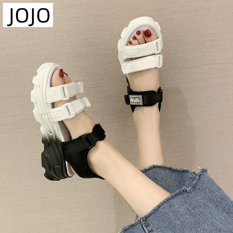 Giày Sandal Đế Dày Quai Dán Thời Trang Mùa Hè Hàng Mới Dành Cho Bạn Nữ Mang Đi Biển