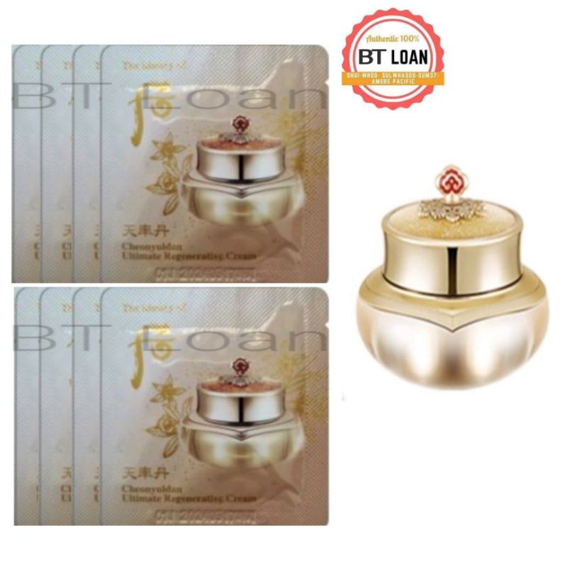 Kem chống lão hóa tái sinh cao cấp trẻ hóa làn da whoo Cheonyuldan Ultimate Regenerating Cream 1ml