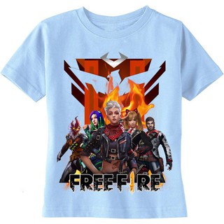 Áo thun Team Free Fire trẻ em màu xanh và trắng GIÁ TỐT