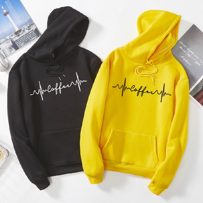 IELGY   Áo Hoodie Tay Dài Dáng Rộng Lót Nhung Dày Màu Đen / Hồng Thời Trang Cho Nữ