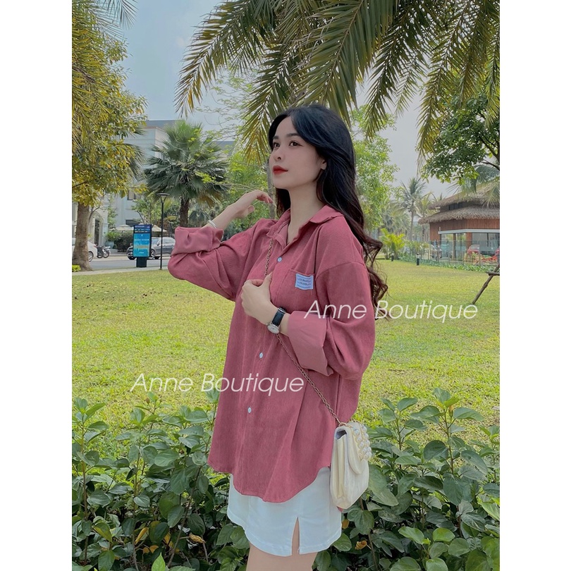 Sơ Mi Nhung Form Rộng Tay Phồng Dài Kiểu Ulzzang Mềm Min Dễ Thương Anne Boutique Mã 1002