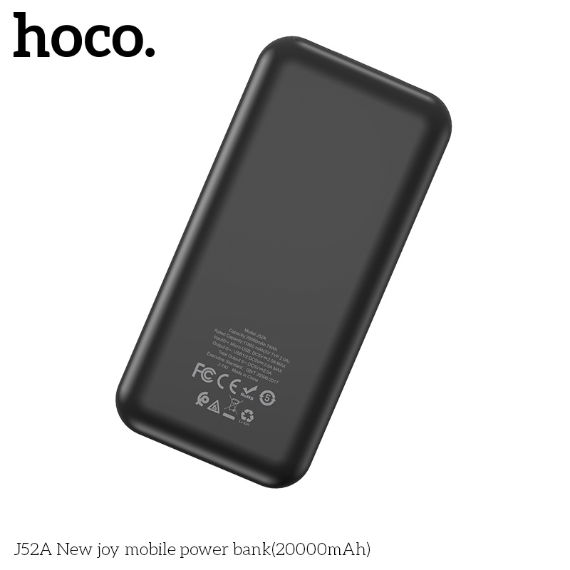 Sạc Dự Phòng HOCO J52A 20000mAh - Sạc Nhanh - 2 Cổng USB - Chính Hãng