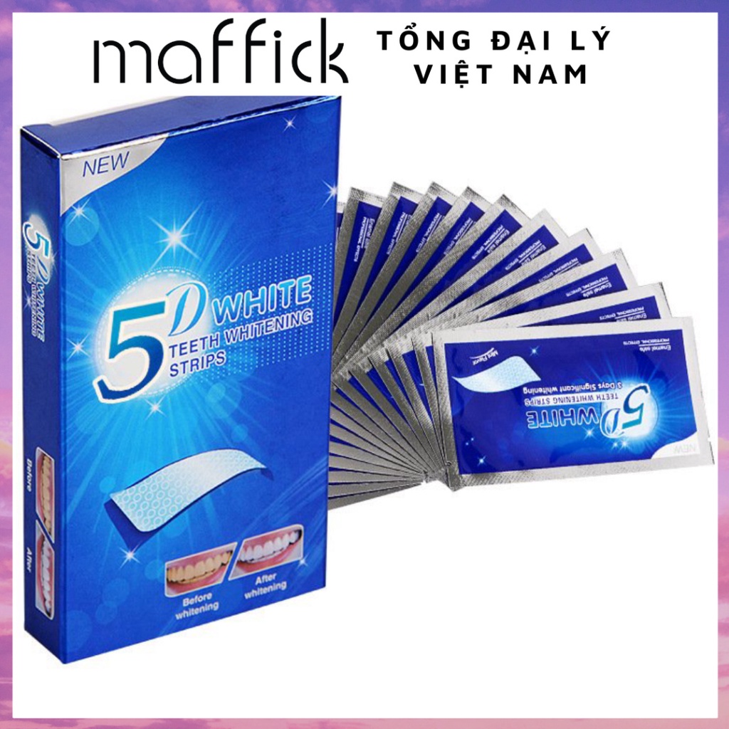 Hộp 7 Gói 14 Miếng dán trắng răng tiện lợi 3D White Teeth Whitening Strips SDTR5D1