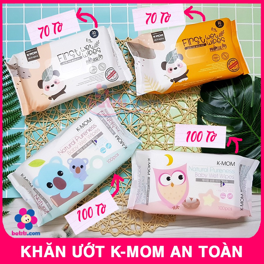 Khăn Ướt Cao Cấp K-Mom Hàn Quốc Đủ Loại 70 Tờ/ 100 Tờ Tiện Lợi