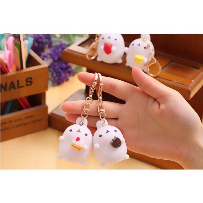 Móc khoá cứng đẹp thỏ molang cute rabbit keychain
