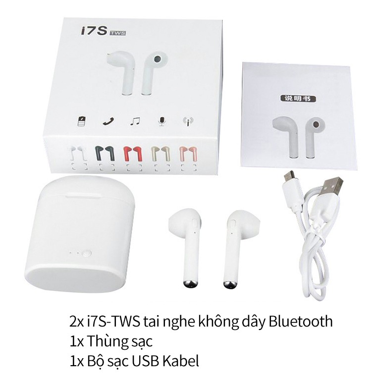 Tai nghe nhét trong TWS i7S Bluetooth 5.0 có hộp sạc | BigBuy360 - bigbuy360.vn