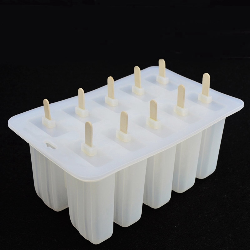 Bộ 10 khuôn Làm Kem Que Chất Liệu Silicone