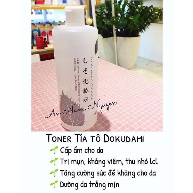 Nước hoa hồng tía tô Dokudami Toner 500ml Nhật Bản