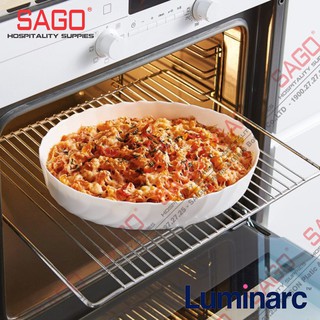 Khay Nướng Thủy Tinh Luminarc Smart Cuisine Trianon Oval | Thủy Tinh Trắng sữa Cao cấp , Nhập Khẩu Pháp