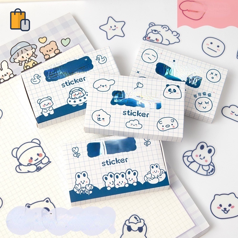 Hộp 40 miếng dán trang trí kiểu động vật hoạt hình đáng yêu sáng tạo 4 mẫu tùy chọn DIY