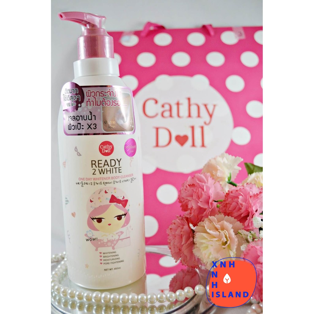 [Mẫu Mới] Sữa Tắm Cathy Doll Ready 2 White One Day Whitener Body Cleanser Thái Lan - 450ml