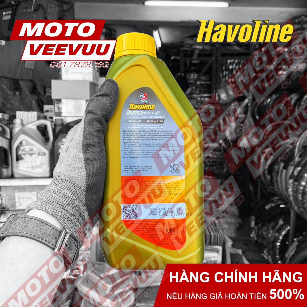 Dầu nhớt xe tay ga Caltex Havoline SuperMatic 4T Semi 10W40 1 Lít