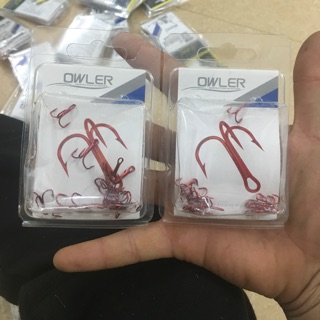 Hộp Lưỡi Câu Móc 3 BKK size 10 & 14 Màu Đỏ Câu Cá Suối