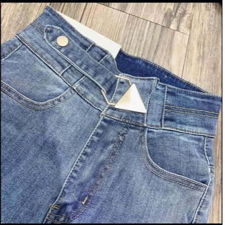 Quần jeans cạp cao đai khuy tam giác 💖FREESHIP💖 quần jeans ôm đai khuy siêu hot