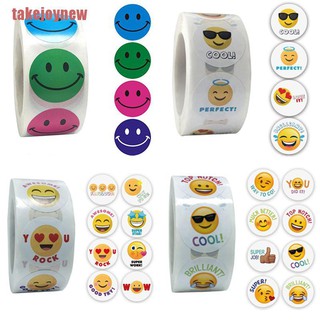 Cuộn 500 Miếng Dán Hình Biểu Tượng Cảm Xúc Dùng Làm Phần Thưởng Cho Học Sinh