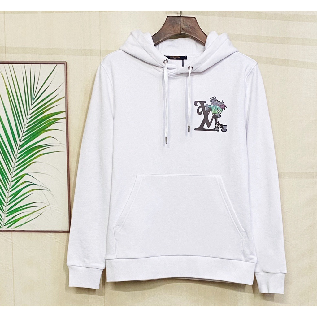 Áo sweater cotton tay dài L0uis Vu11tt 2021 có logo quái vật nhỏ xinh