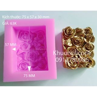 Khuôn silicone làm bánh hoa hồng nổi 4d