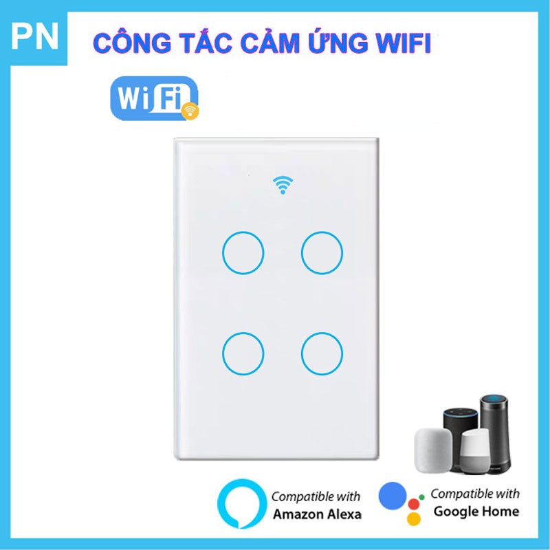 CÔNG TẮC CẢM ỨNG WIFI TUYA RF433 2,3,4 NÚT Ấn Điều Khiển Từ Xa Bằng Giọng Nói, Thiết Bị Thông Minh An Toàn