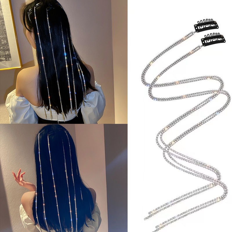 Kẹp Tóc Tua Rua Đính Đá Phong Cách Âu Mỹ Thời Trang