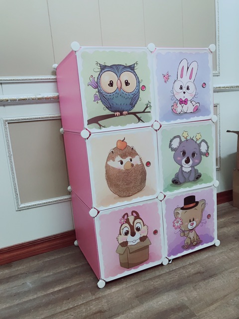 TẶNG 1 MÓC VÀ 1TREO ĐỒ- TỦ NHỰA GHÉP 8 Ô SÂU 47cm. Mẫu mới về siêu cute